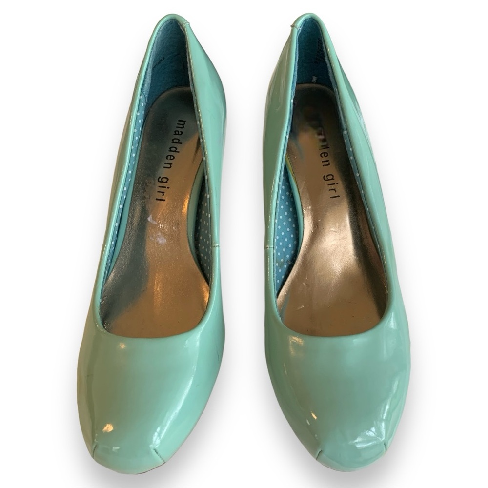 MADDEN GIRL MINT GREEN PLATFORM HEELS PUMPS. WOMEN’S SIZE 6.5